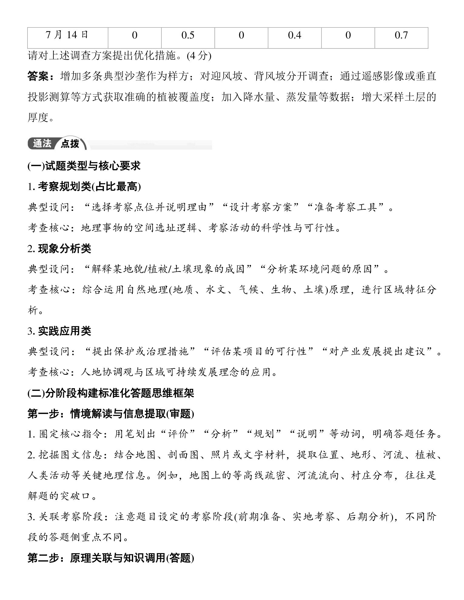 3  新方向三  野外考察类试题的答题策略 第2页