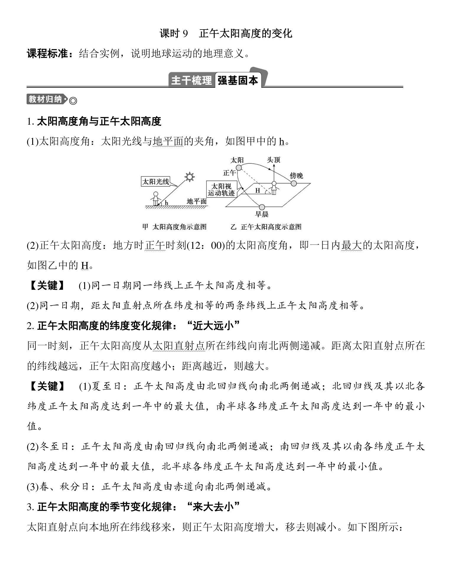 6  课时9　正午太阳高度的变化 第1页