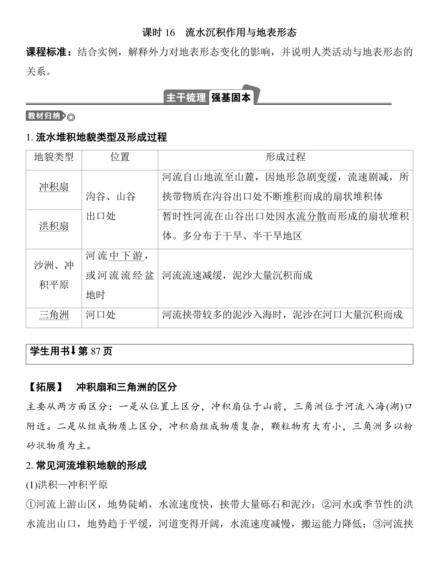7  课时16　流水沉积作用与地表形态 第1页