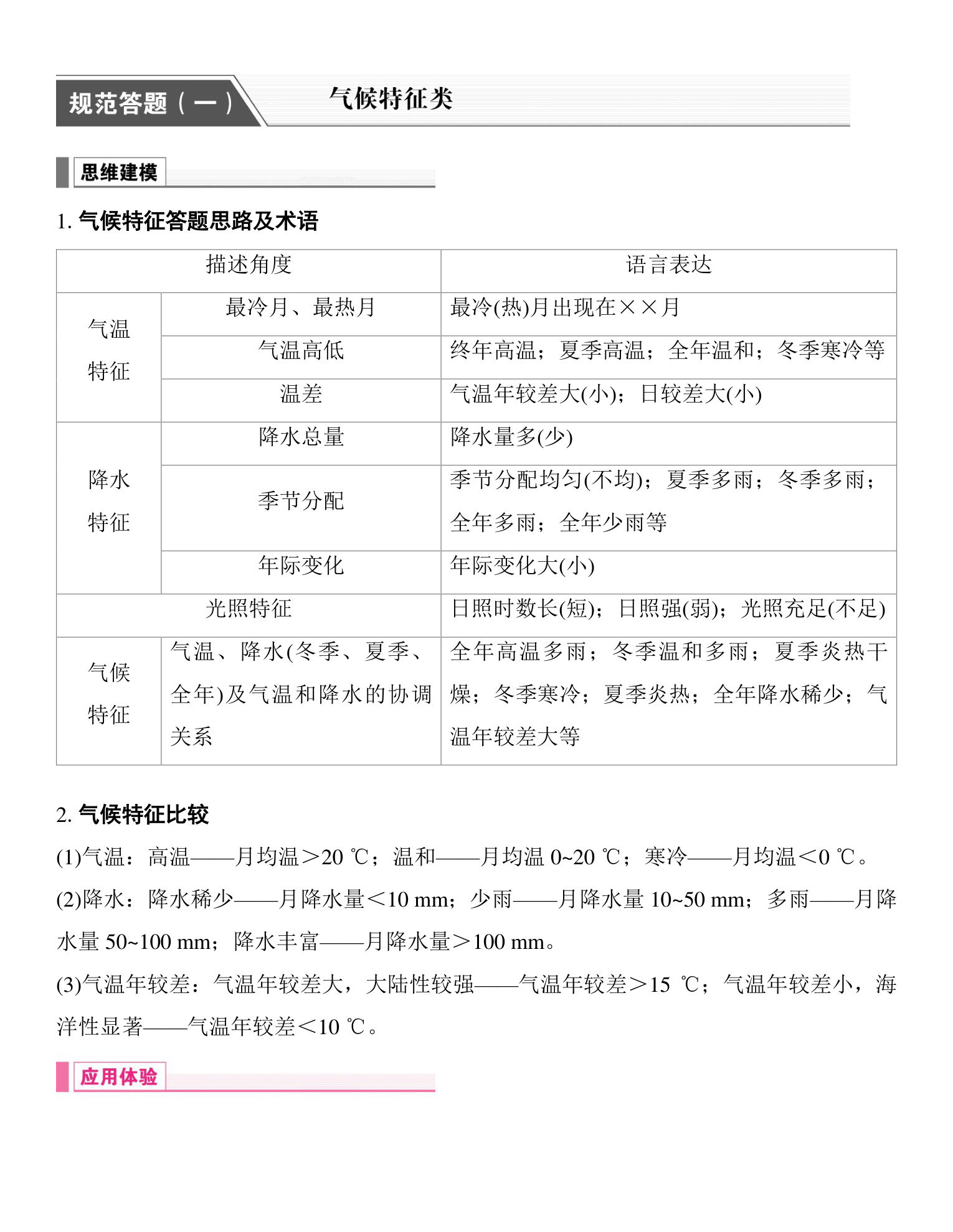 10  规范答题（一）  气候特征类 第1页