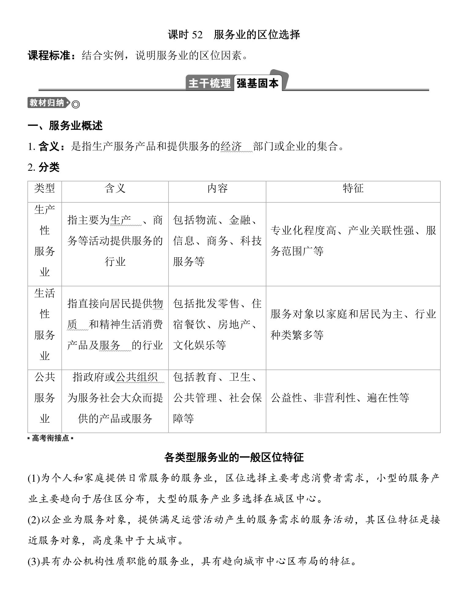 8  课时52  服务业的区位选择 第1页