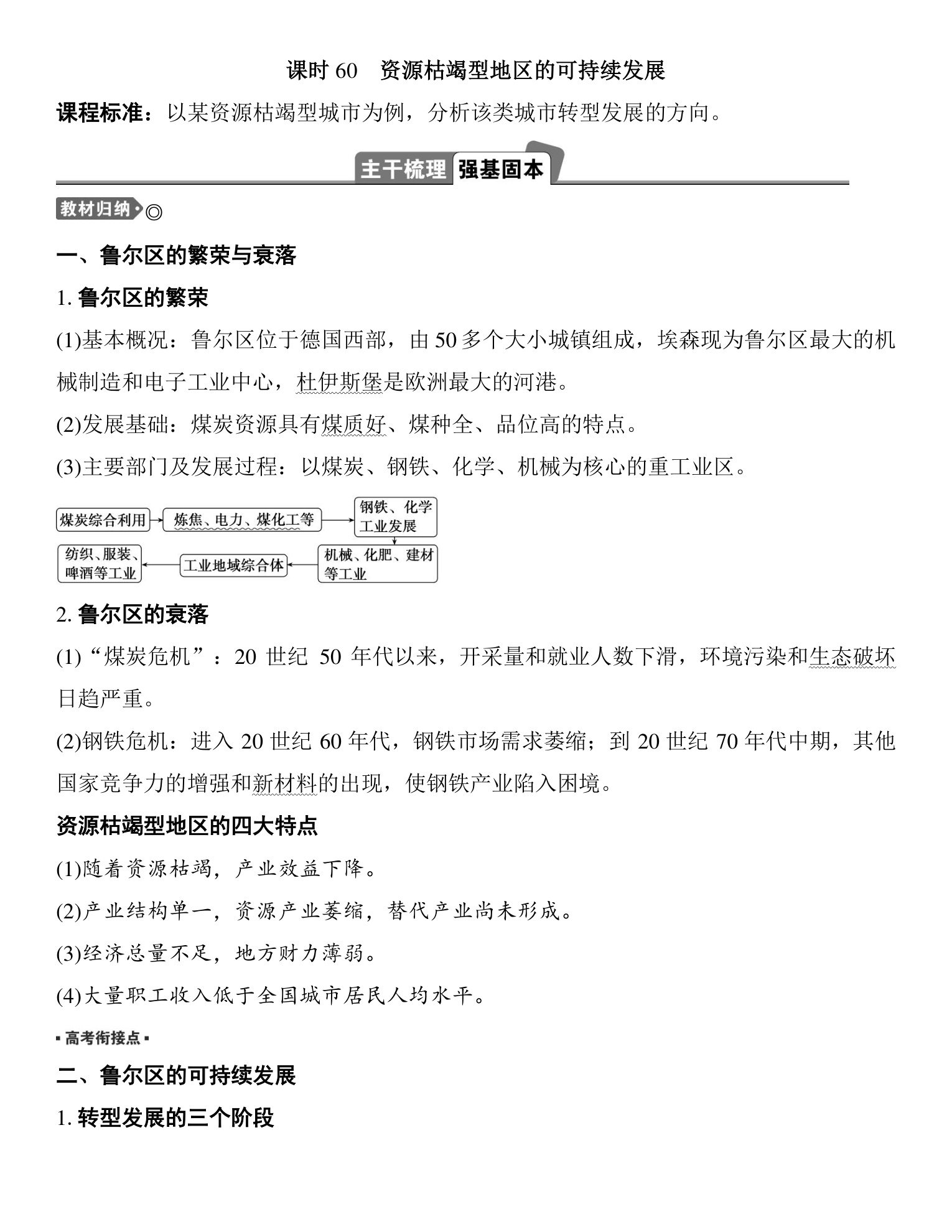 4  课时60　资源枯竭型地区的可持续发展 第1页